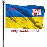 Jayus Double Sided Ukraine Flag 3x5 Outdoor- Heavy Duty Polyester Ukrainian National Flags Banners with Vivid Brass Grommets