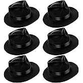 Jiuguva 6 Pcs Gangster Hat Plastic Gentlemen Hats Gangster Costume for Adult 1920s Accessories Party Decorations Men Women