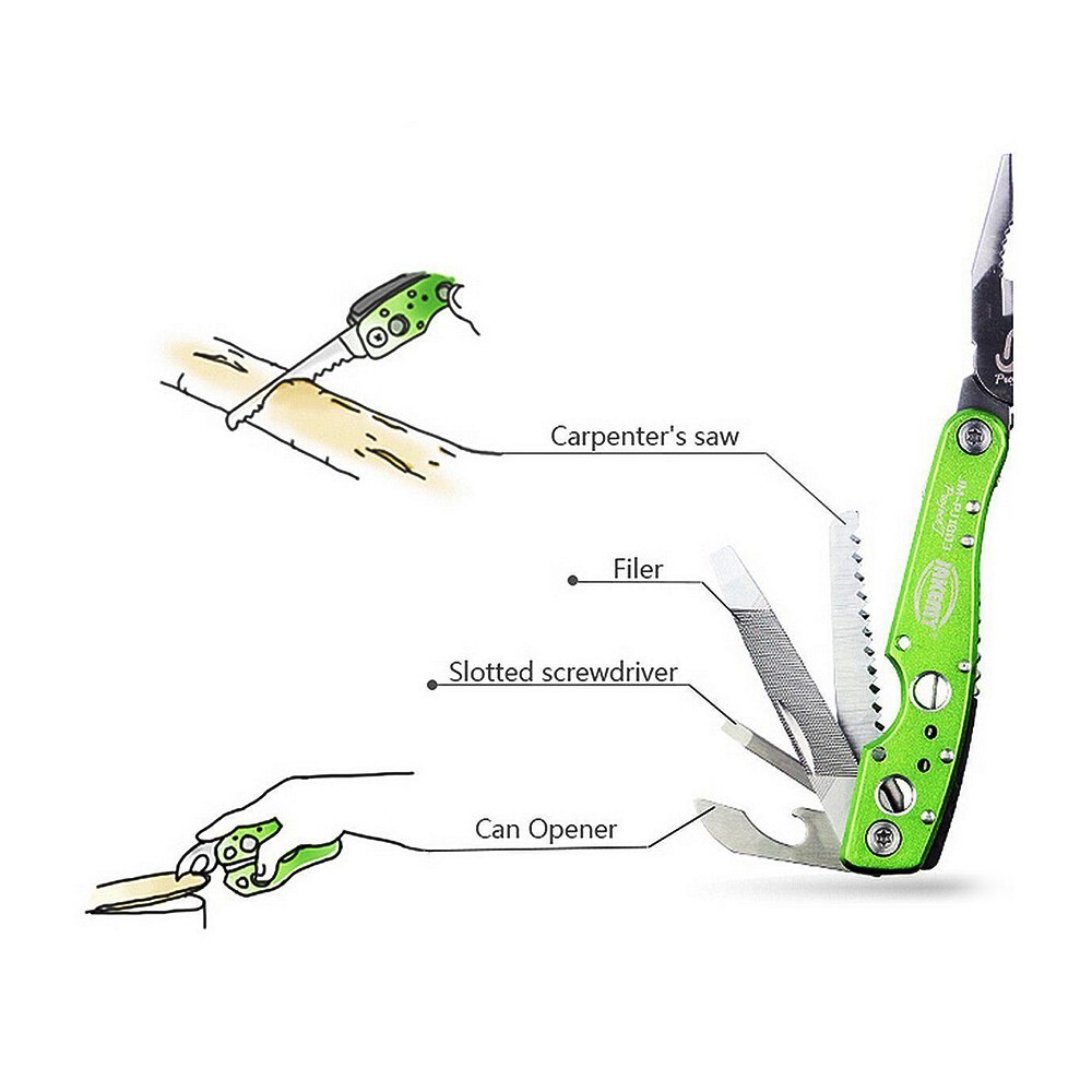Fishing Pliers,Likorlove Portable Multi Purpose Pliers, Knife, Screwdriver, Opener, Filer with Sheath, Pocket Folding Survival Tool for Hunting Camping Fishing