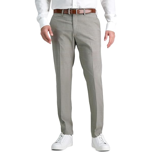 Kenneth Cole Reaction Men's Shadow Check Stretch Slim Fit Dress Pant, Black, 34Wx32L