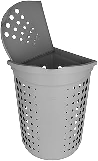 TW24 Curver Eck-Wäschekorb mit Deckel 40L grau Wäschetruhe Wäschebox Wäschesammler Wäschekiste
