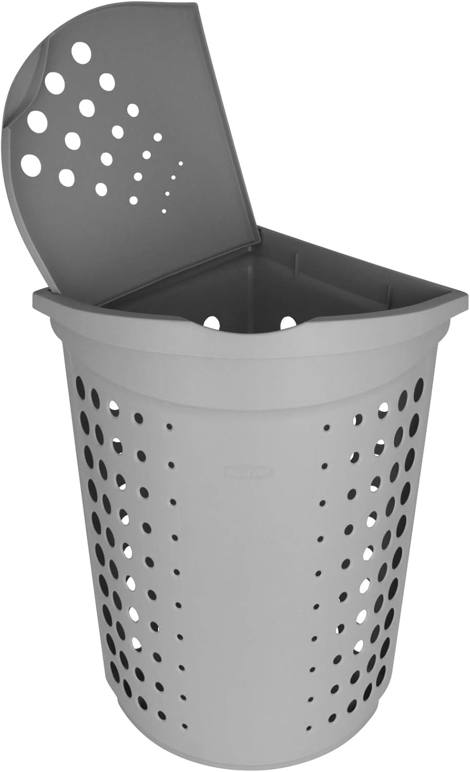 TW24 Curver Eck-Wäschekorb mit Deckel 40L grau Wäschetruhe Wäschebox Wäschesammler Wäschekiste