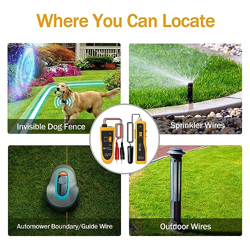 F02 Underground Cable Detector with Headphones Cable Tester for Dog Fence Cable Irrigation Control Wires