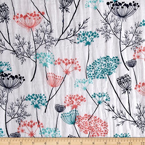 Shannon Fabrics Embrace Double Gauze Queen Anne's Lace Coral Yard