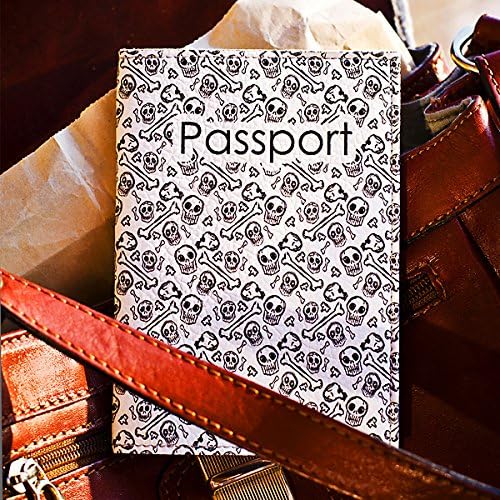 Leather Passport Holder - Designer Passport Case - Cool Passport Wallet - Leather Document Case - Leather Passport Covers - US Passport Cover - Passport Case Designer - Skulls and Bones