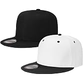Classic Snapback Hat Cap Hip Hop Style Flat Bill Blank Solid Color Adjustable Size