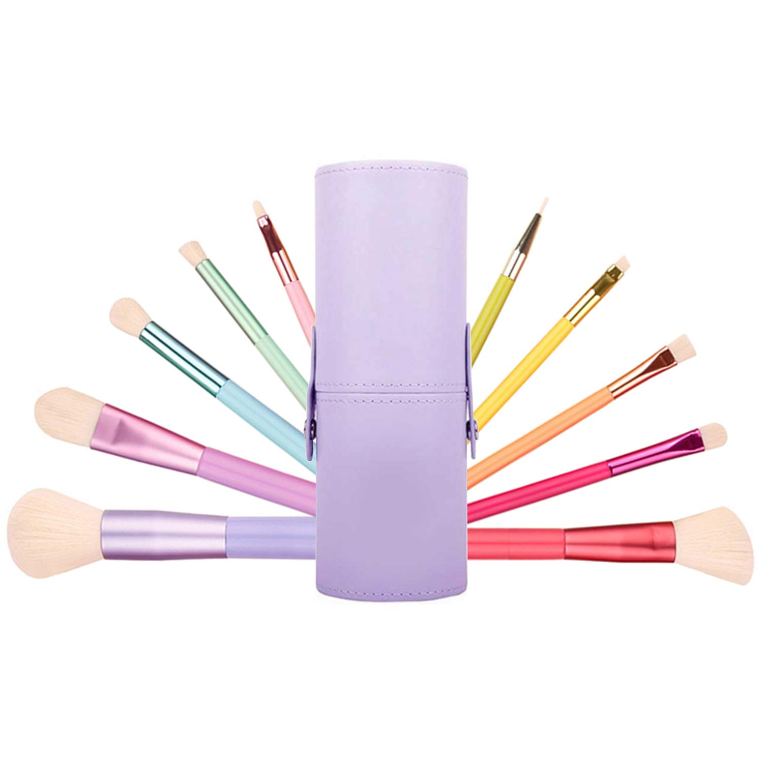 Professional makeup brush kit- 10 brushes + 2 piece case. Soft bristles. Makeup brushes for powder, contour, blush, concealer, eye shadow, eye contour, brow, lip and more.