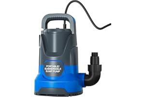 PANRANO 1HP 3000 GPH Sump Pump Submersible Utility Water Pump Portable Transfer Electric Water Sump Pumps with 8 Accessories for Swimming Pool Draining Garden Spa Hot Tub Pond Flood Basement Yard