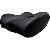 EaseDrives X Large Memory Foam Seat Cushions for Office Chairs, Long Sitting Pressure Relief Ergonomic Office Chair Cushion for Butt Coccyx Tailbone Sciatica, Car Seat Booster for Height (Matt Black)