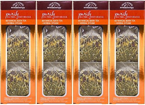 Village Naturals Aromatherapy Purify Botanical Bath Tea and Herbal Steam, 4 pack