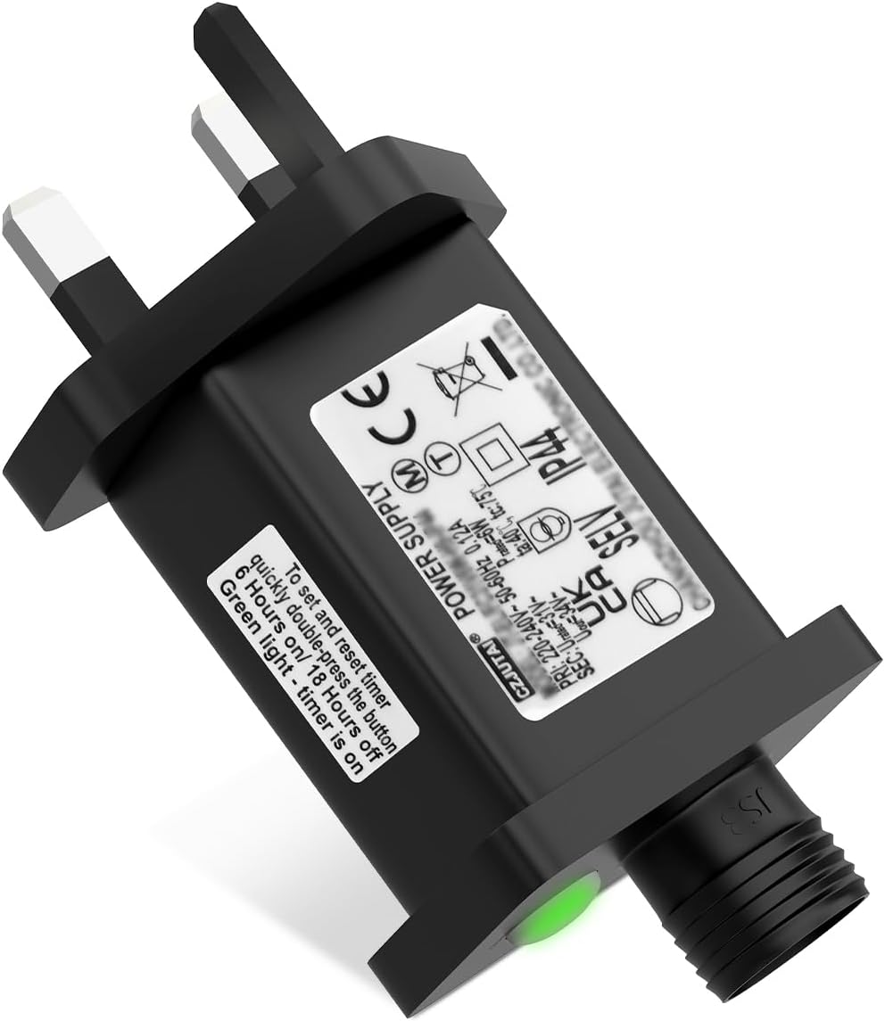 Gcstnn 31V Transformer for Christmas Lights 6W IP44 Memory Timer 8 Modes