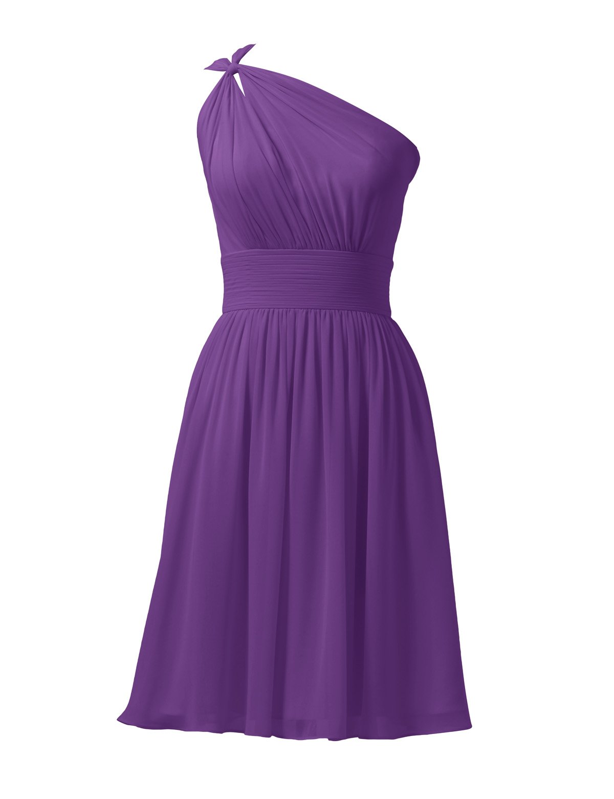 ALICEPUB One Shoulder Chiffon Bridesmaid Dress Short Formal Dresses for
