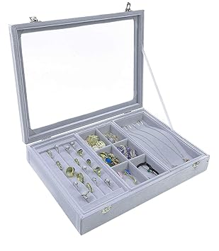 Amazon Com Shawingo Stackable Jewelry Tray With Lid Drawer