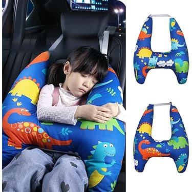 Monkey Stuffed Animal Travel Pillow For Kids - Soft Neck Support For Car & Airplane Trips