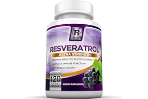 BRI NUTRITION BRI Resveratrol - 1200mg Potent Trans-Resveratrol Natural Antioxidant Supplement with Green Tea and Quercetin Promotes Anti-Aging, Heart Health, Brain Function and Immune System