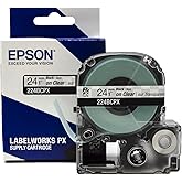 Epson LABELWORKS 224BCPX Genuine PET (Polyester) Tape Cartridge - Black on Clear Label Maker Tape - 1" (24MM) Wide, 30'