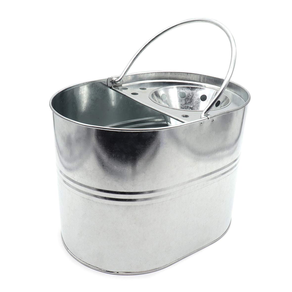 Cottam Galvanised Mop Bucket with Wringer, Silver, 11 Litre