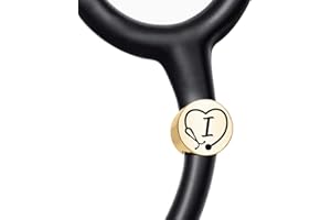 DIBOTA Stethoscope Name Initials Tag Gifts for Nurses Personalized Handmade Name Tag Stethoscope Alphabet Tag First Letters Nurse Accessories for Work Gifts for Doctor (I)