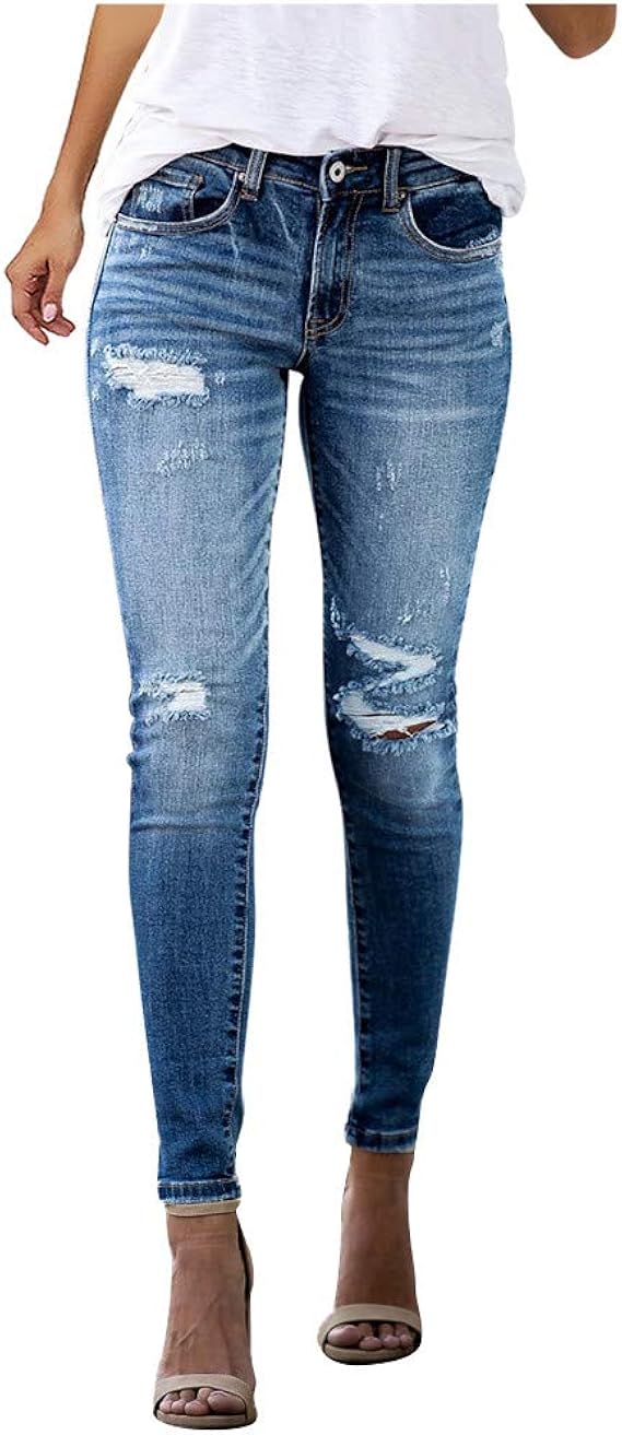 Handyulong ストレッチジーンズ レディース プラスサイズ ハイウエスト スキニーデニム ストレッチ スリムレングス ジーンズ レギンスパンツ Us サイズ Medium ジーンズ 通販 Amazon