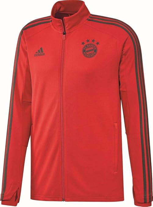 adidas Kinder Fußball FC Bayern München Trainingsjacke FCB Jacke rot grau