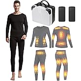 GPIOPGHO Thermal Underwear for Men with Power Bank Electric Heated Thermal Underwear Set USB Long Johns Men's Travel Heated