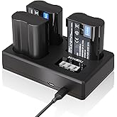 SUNORI 3 Pack EN-EL15C Batteries and Three-Slot Charger Set Compatible for Nikon ZF Z6 z6ii Z6III Z7 z7ii Z8 D750 D850 D7000 D7500 D7100 D7200 D500 D600 D800 D850 Camera 2280mAh EN-EL15C Battery