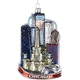 Kurt Adler 5-Inch Glass Chicago City Ornament for Christmas