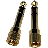 CESS 3.5mm Female to 6.35mm Male Stereo Screw-On Adapter, 2 Pack | Two-channel signal layout supports clear, distinct channel connections.