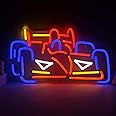 Pinlangdou Race Car Neon Sign F 1 Racing Bedroom Wall Decor Game Room Boy Room Decor Bar Art Neon Gift Ultra-thin Design LED Art Neon Sign