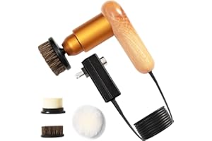 SANSENT 75W Power Electric Shoe Polisher, Adjustable 6 Speed Electric Polisher, Perfect for Leather Shoes and Sneakers, 3 Brush Heads,Time-Saving Solution for Shoe Cleaning (1) (Large)