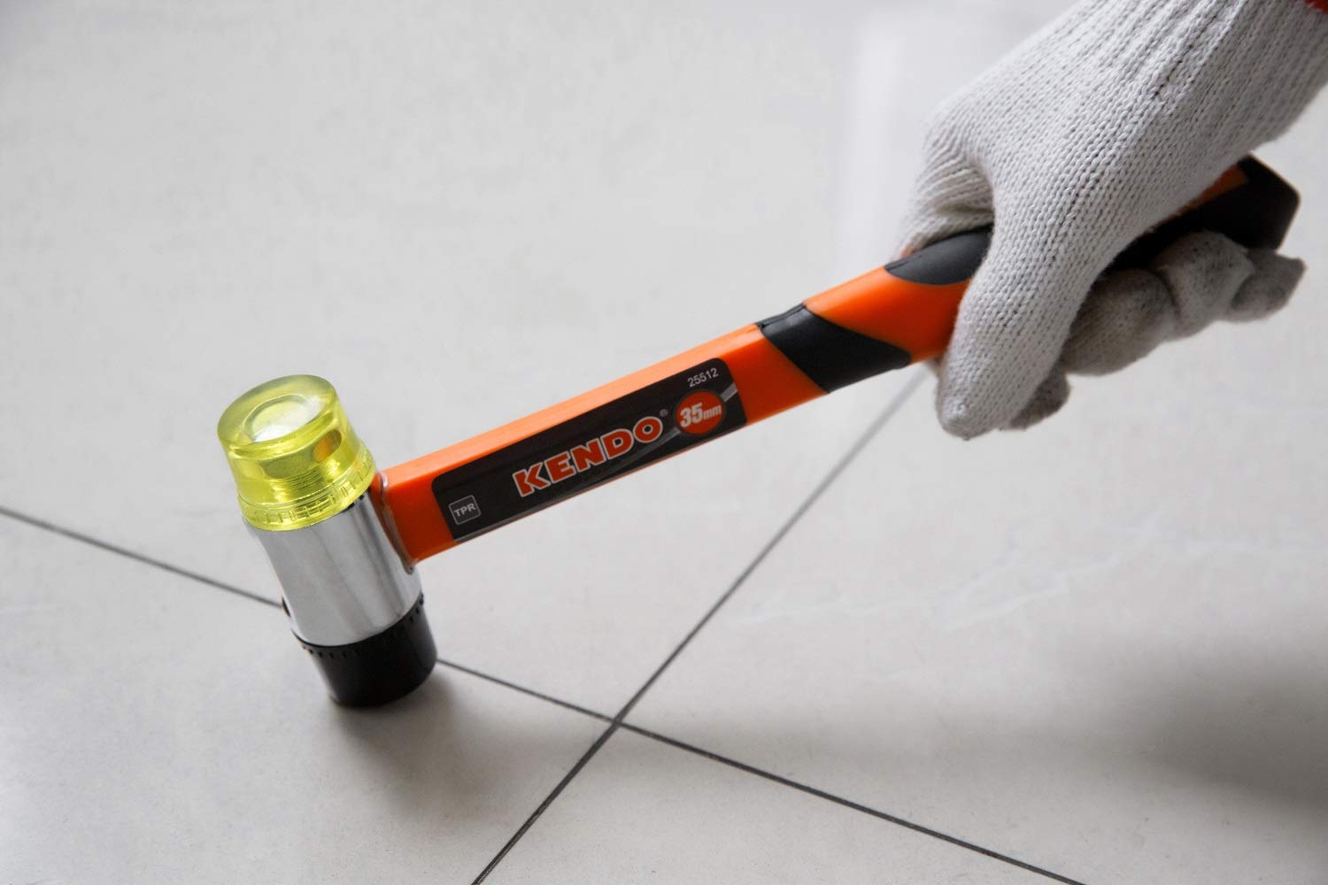 KENDO Schonhammer rückschlagfrei Ø 40 mm – Kunststoffhammer Fiberglasschaft 6