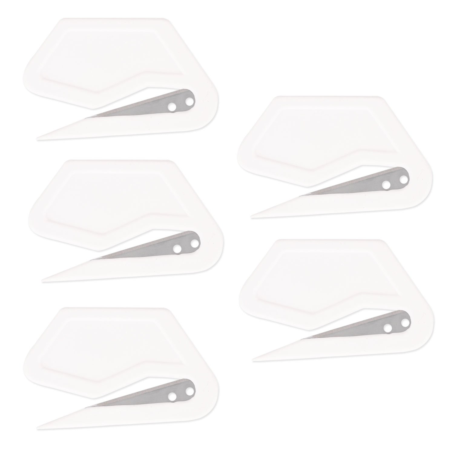 US Office Supply Value Pack of 5 Letter Openers - The Most Efficient Way to Open Letters, Envelopes and Packages - Razor Blade Paper Knife that Safely Cuts and Slices