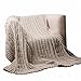 Battilo Light Grey Throw Blanket for Couch, Woven Chenille Knit Throw Blanket Versatile for Chair, 51 x 67 Inch Super Soft Warm Decorative Blanket for Bed, Sofa and Living Room
