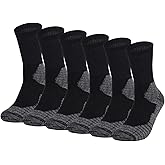 Fitliva Work Socks for Men Cotton Cushioned Boot Socks Ankle Support(6 Pairs)