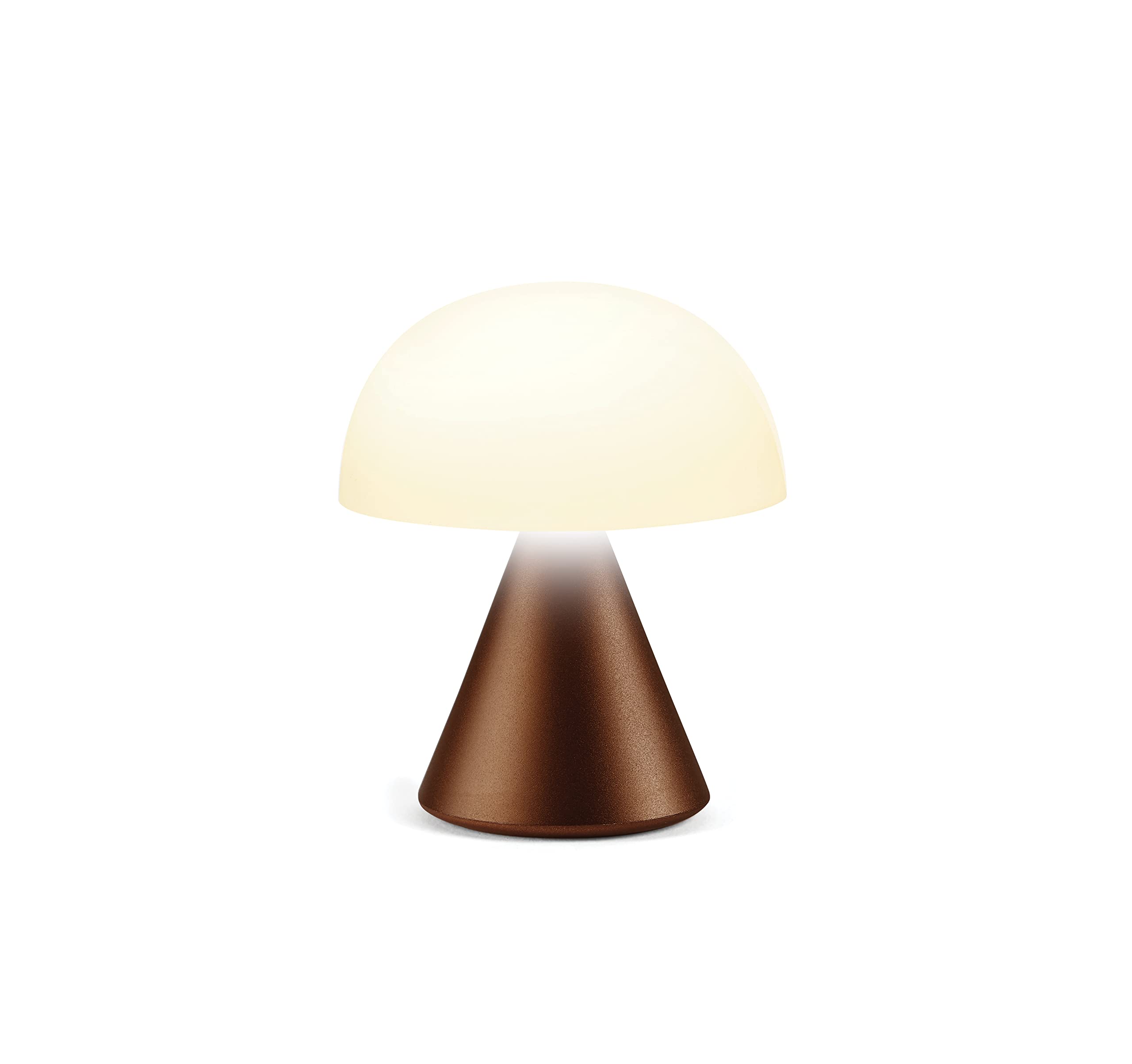 Lexon Mina Small Mushroom Lamp - LED Portable Bedside Light for Bedrooms, Kids & Nursery - Rechargeable with 12h Autonomy & Memory Dimmer, Aluminum - Bronze — image 1