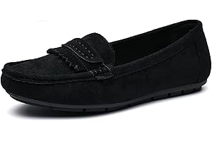 Gasfly Women's Business Loafers Work Casual Flats Shoes Lightweight Penny PU Leather Slip On Walking Shoes