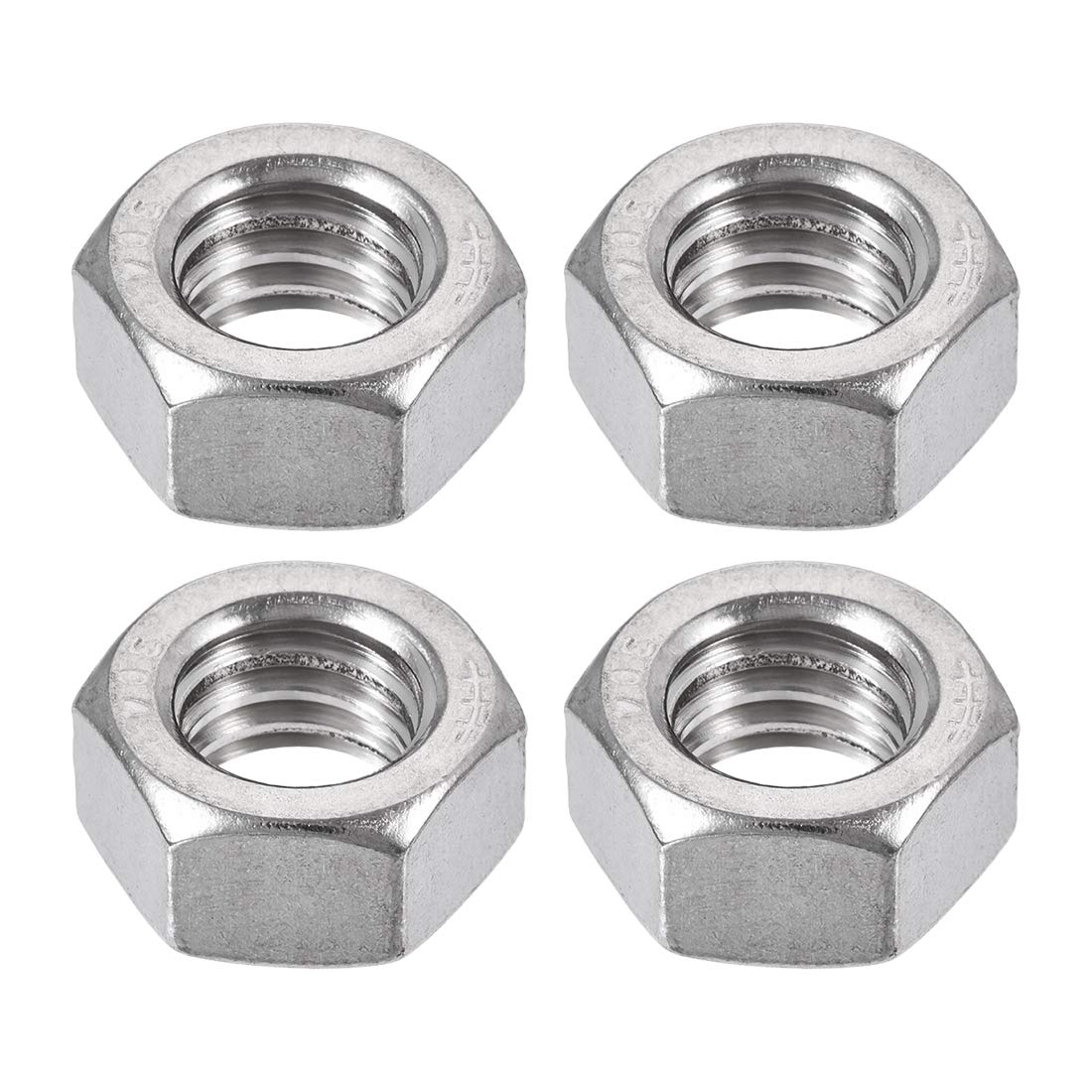 Sourcingmap Hex Nuts, 1/2-12 UNC 304 Stainless Steel Thread Hexagon Nut 4pcs