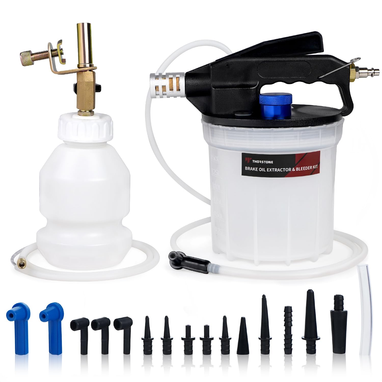 Photo 1 of Thorstone 2L Vacuum Brake Bleeder Kit, One Person Pneumatic Vacuum Brake Fluid Bleeder Extractor Pump with 1L Refilling Bottle