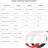 QWORK 8 AWG Silicone Wire 2x2.5m Red Black 1650 Strands Tinned Copper 600V 80A view 3