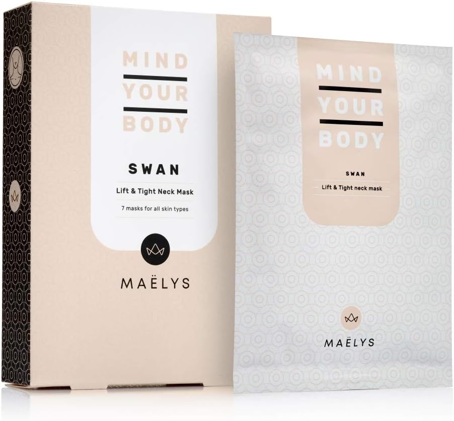 Neck & Chin Lifting, Tightening Mask | Firm Skin and Reduce Wrinkles on Decolletage | Includes 7 Masks by MAELYS Cosmetics
