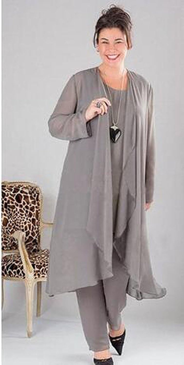 chiffon pant suits plus sizes