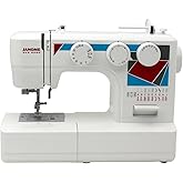 Janome MOD-19 Easy-to-Use Sewing Machine with 19 Stitches, Automatic Needle Threader and 5-Piece Feed Dogs,white
