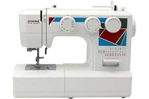 Janome MOD-19 Easy-to-Use Sewing Machine with 19 Stitches, Automatic Needle Threader and 5-Piece Feed Dogs,white