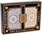KEM Arrow Poker Size Playing Cards: Black and Gold, Wide Jumbo Index (2-Pack of 2)