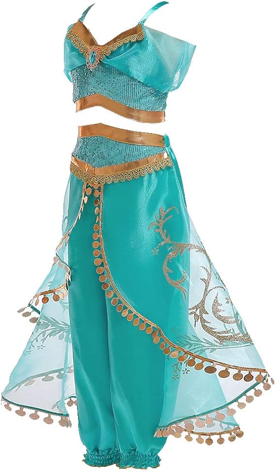 Girls Princess Jasmine Halloween Party Costume Cosplay