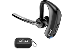 Callez Bluetooth Headset V5.0, Bluetooth Earpiece with CVC8.0 Dual Mic Noise Cancelling Wireless Headset for iPhone Android Cell Phone Trucker Business Office Work, Clear Chat