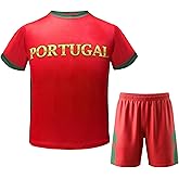 GEREISHIRE Youth Soccer Jersey Kit Boys Girls Teens Soccer Shirt Shorts Set Outdoor Sports Training Activewear