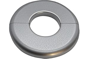 CAcoverVA 1 Piece ABS Wall Split Flange Round Self-Adhesive Escutcheon Plate Cover Plumbing Pipe Cover for Water Pipe Faucet Decoration 1.3"/33mm, Silver