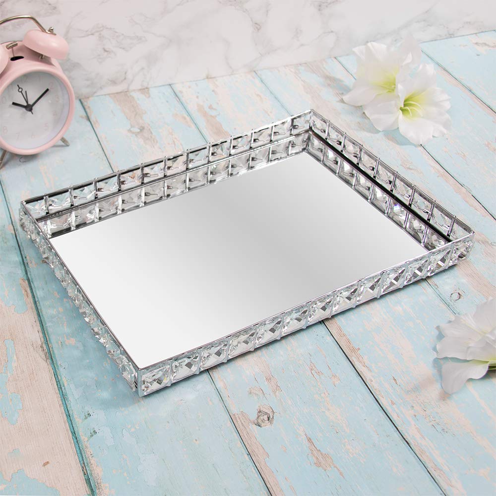 lesser and pavey LP46685 Crystal Design Tray | Silver