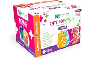 Opthopatch Kids Eye Patches with Extra Hypoallergenic Acrylic Adhesive, 70 Breathable Patches for Amblyopia & Lazy Eye, Chic 